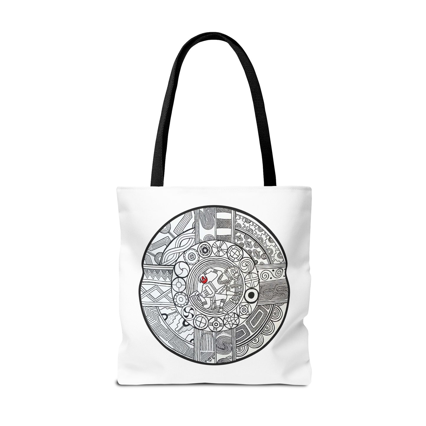 Native Tote Bag , SouthEastern Style, Ancient Tribal Mound Symbology, Chunkey player, Native American, Powwow Bag