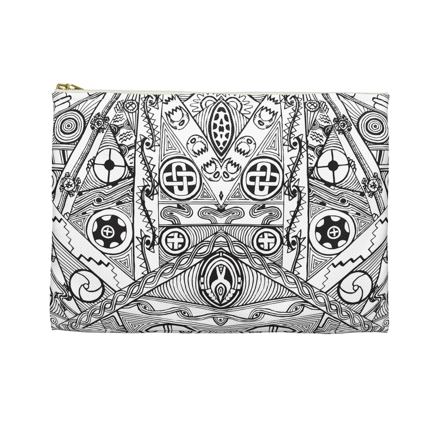 Black and White Tribal Motif Accessory Pouch