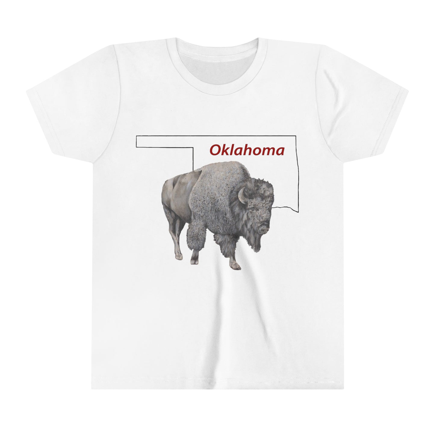 Oklahoma Bison, Youth Short Sleeve Tee, Buffalo, Native Design