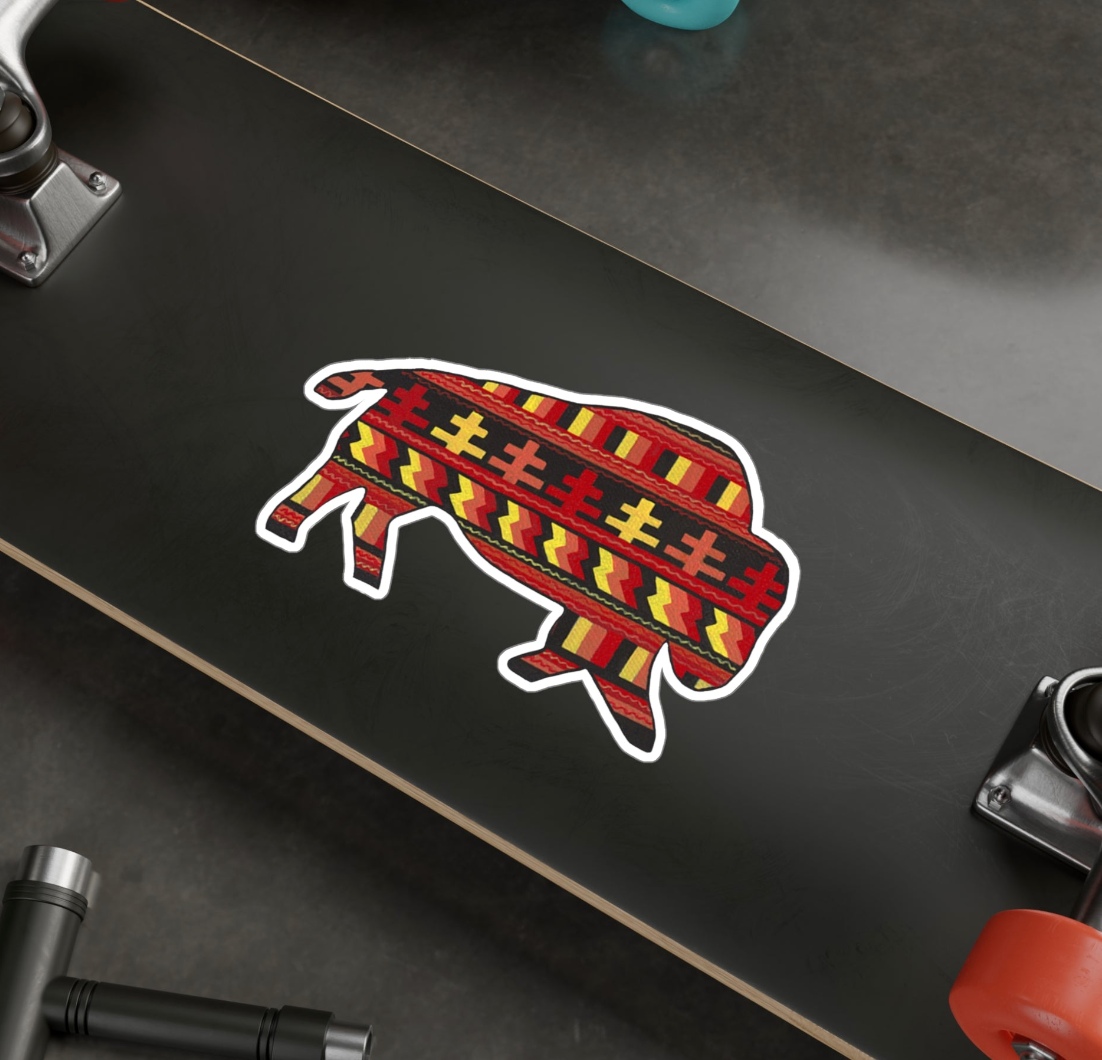 Vinyl Sticker, Seminole Design, Bison, Buffalo, Native American
