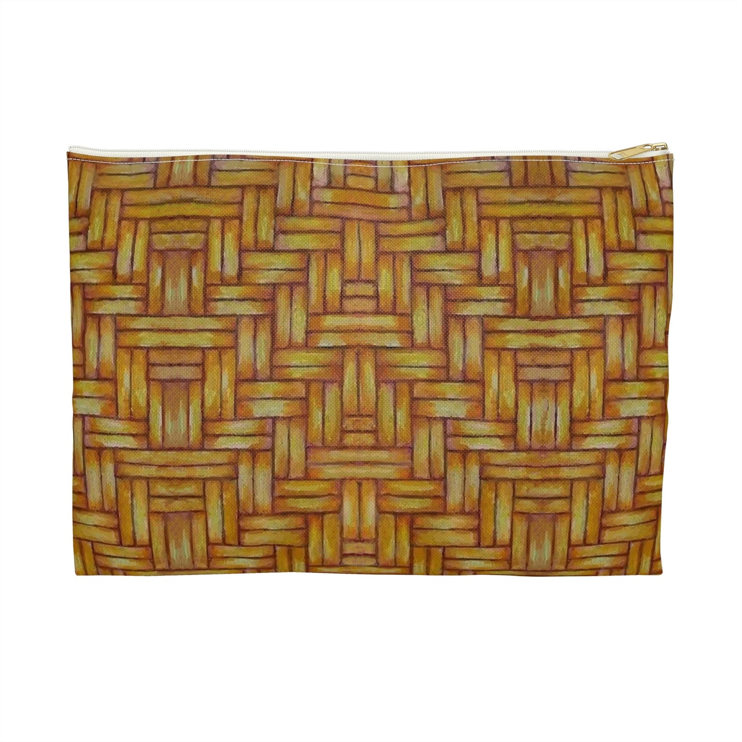 Accessory Pouch, Native American, Euchee Basketweave design, pencil case, cosmetic travel bag, zipper bag