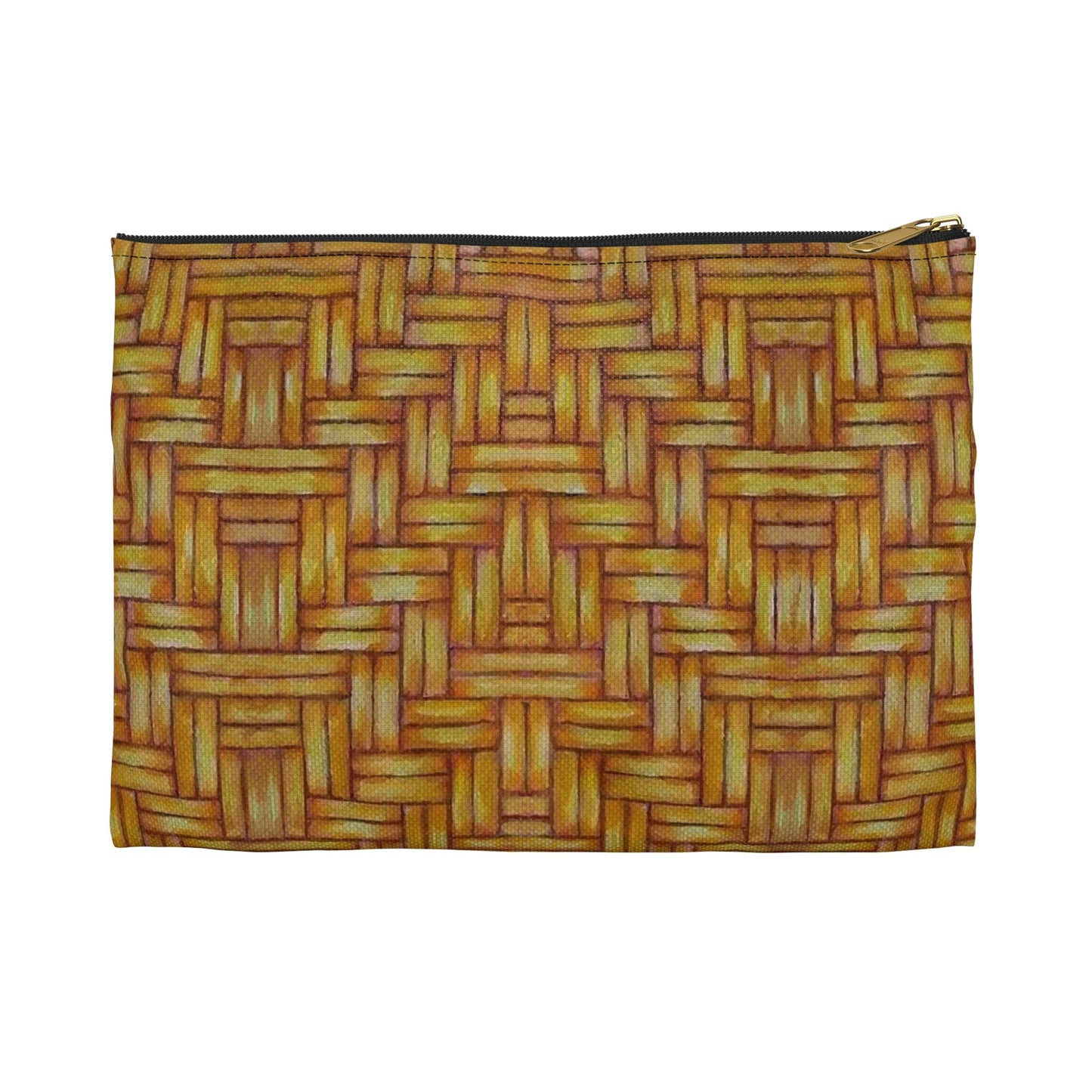 Accessory Pouch, Native American, Euchee Basketweave design, pencil case, cosmetic travel bag, zipper bag