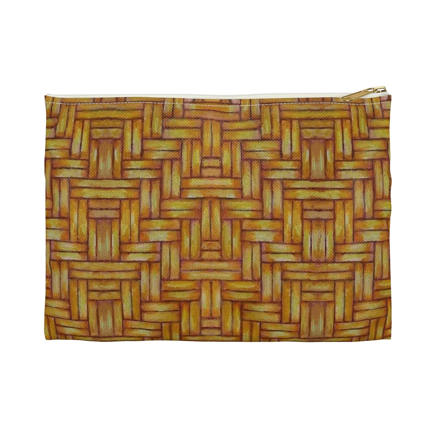 Accessory Pouch, Native American, Euchee Basketweave design, pencil case, cosmetic travel bag, zipper bag