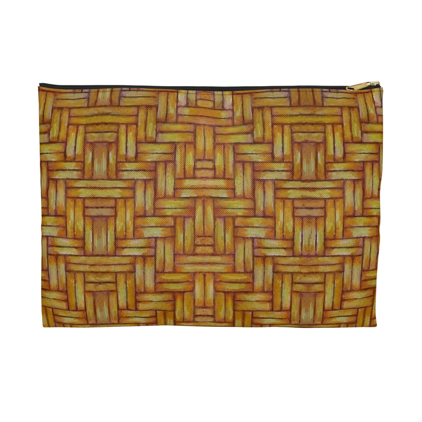 Accessory Pouch, Native American, Euchee Basketweave design, pencil case, cosmetic travel bag, zipper bag