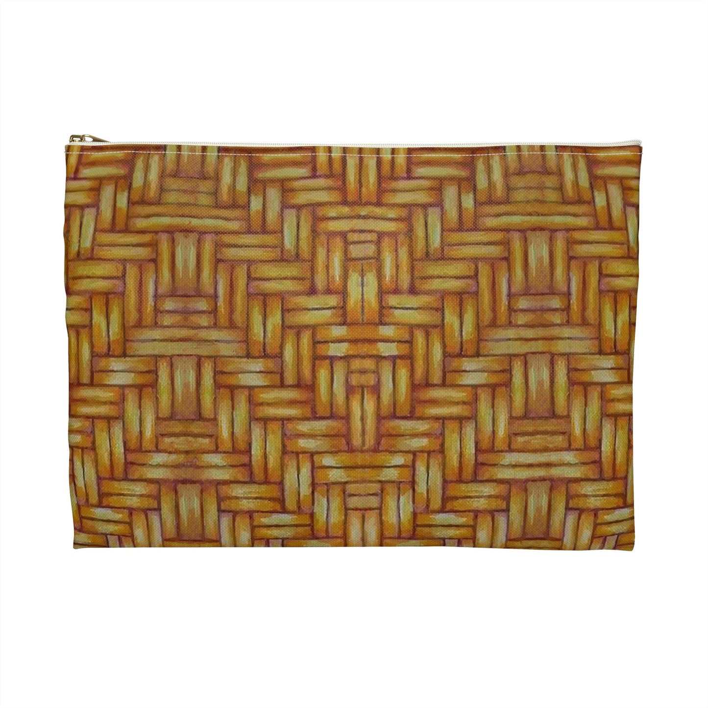 Accessory Pouch, Native American, Euchee Basketweave design, pencil case, cosmetic travel bag, zipper bag