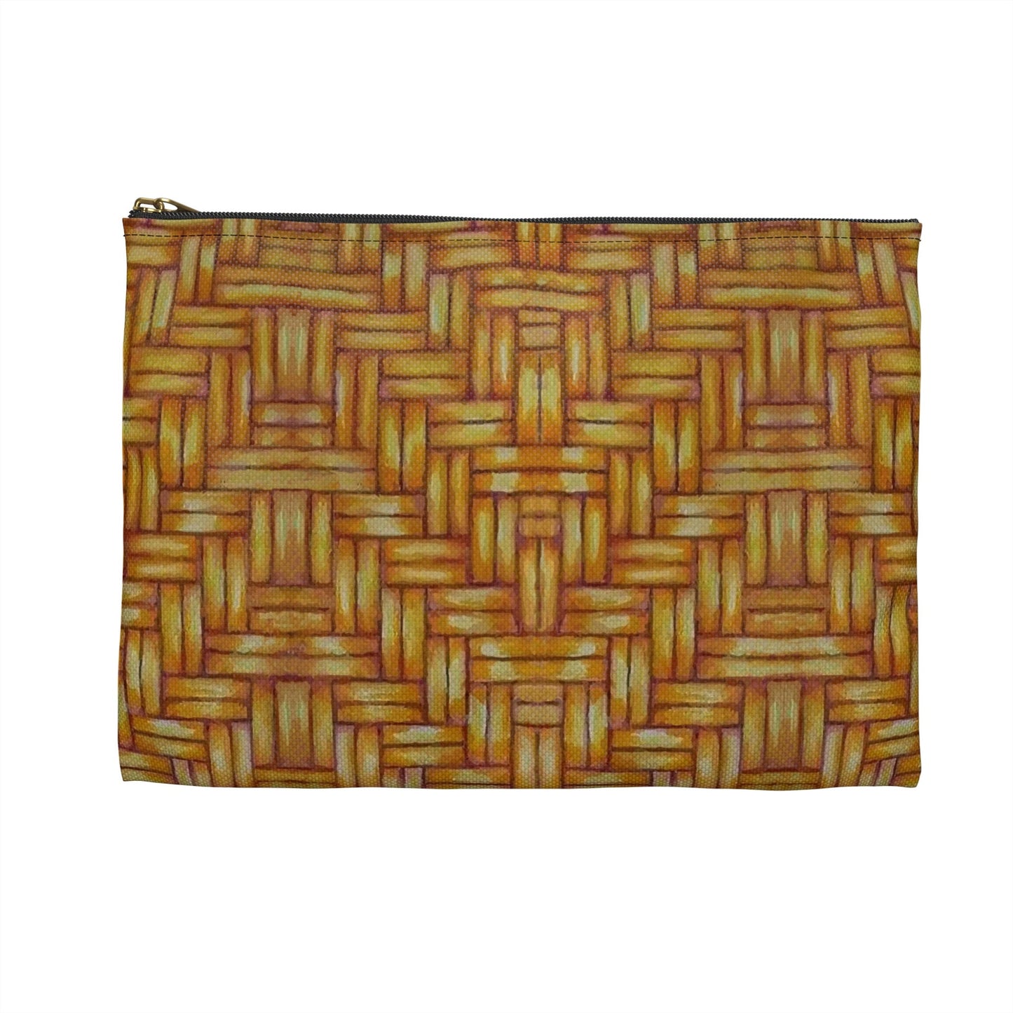 Accessory Pouch, Native American, Euchee Basketweave design, pencil case, cosmetic travel bag, zipper bag