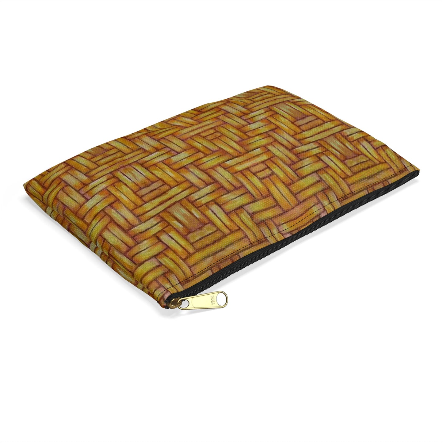 Accessory Pouch, Native American, Euchee Basketweave design, pencil case, cosmetic travel bag, zipper bag