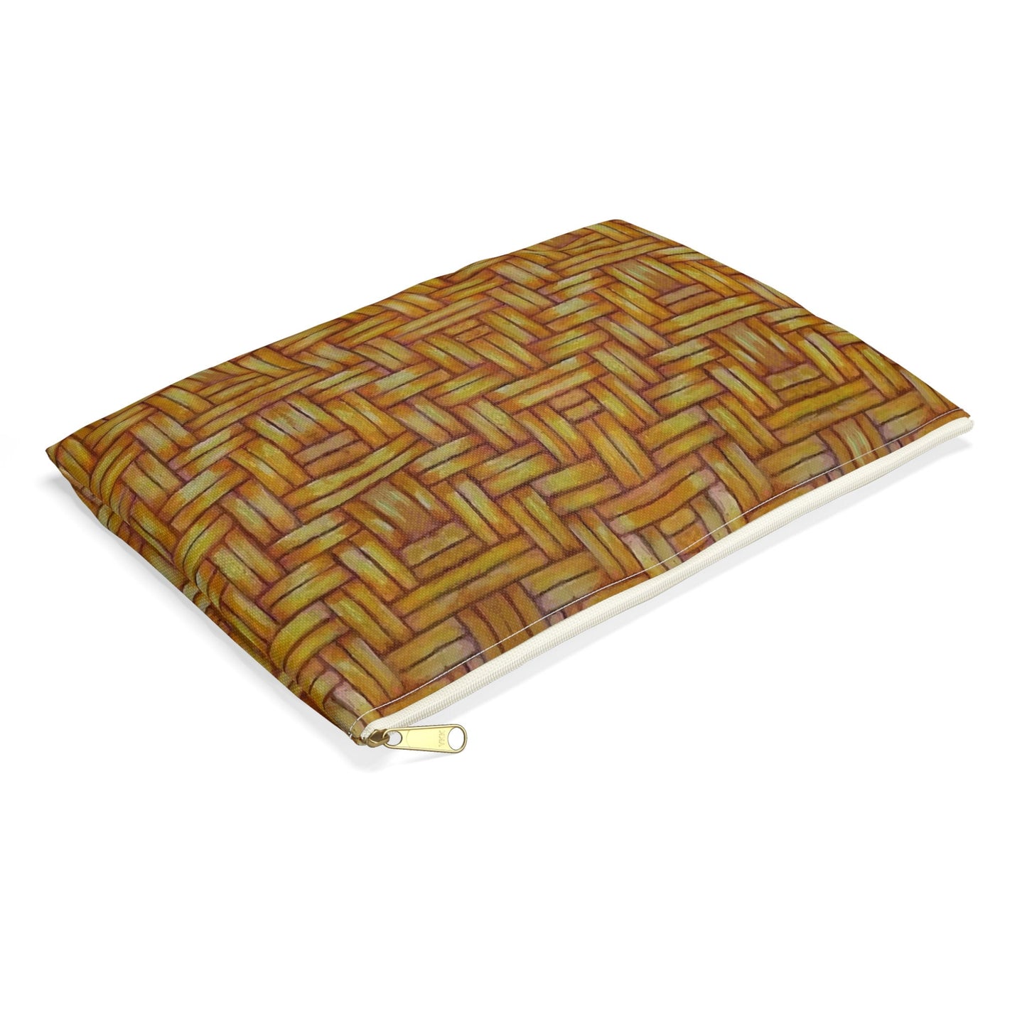 Accessory Pouch, Native American, Euchee Basketweave design, pencil case, cosmetic travel bag, zipper bag