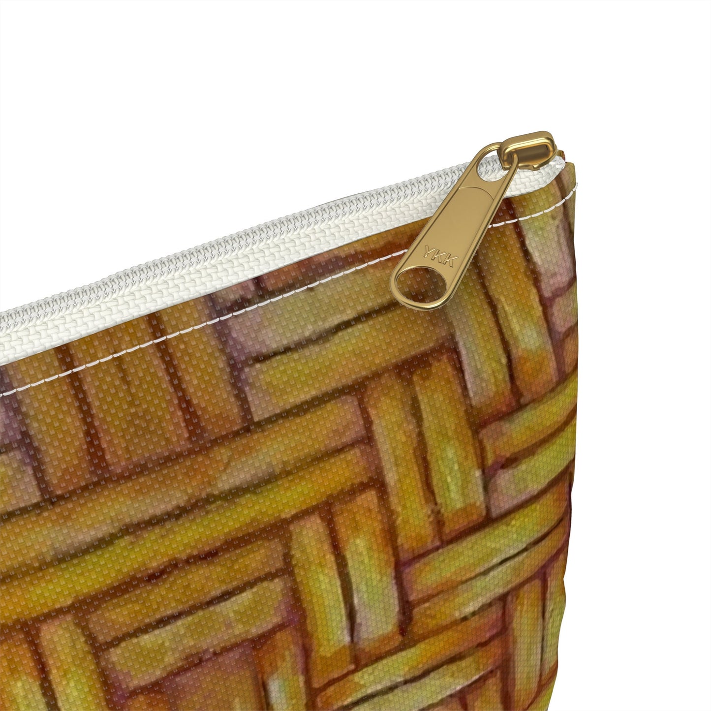 Accessory Pouch, Native American, Euchee Basketweave design, pencil case, cosmetic travel bag, zipper bag