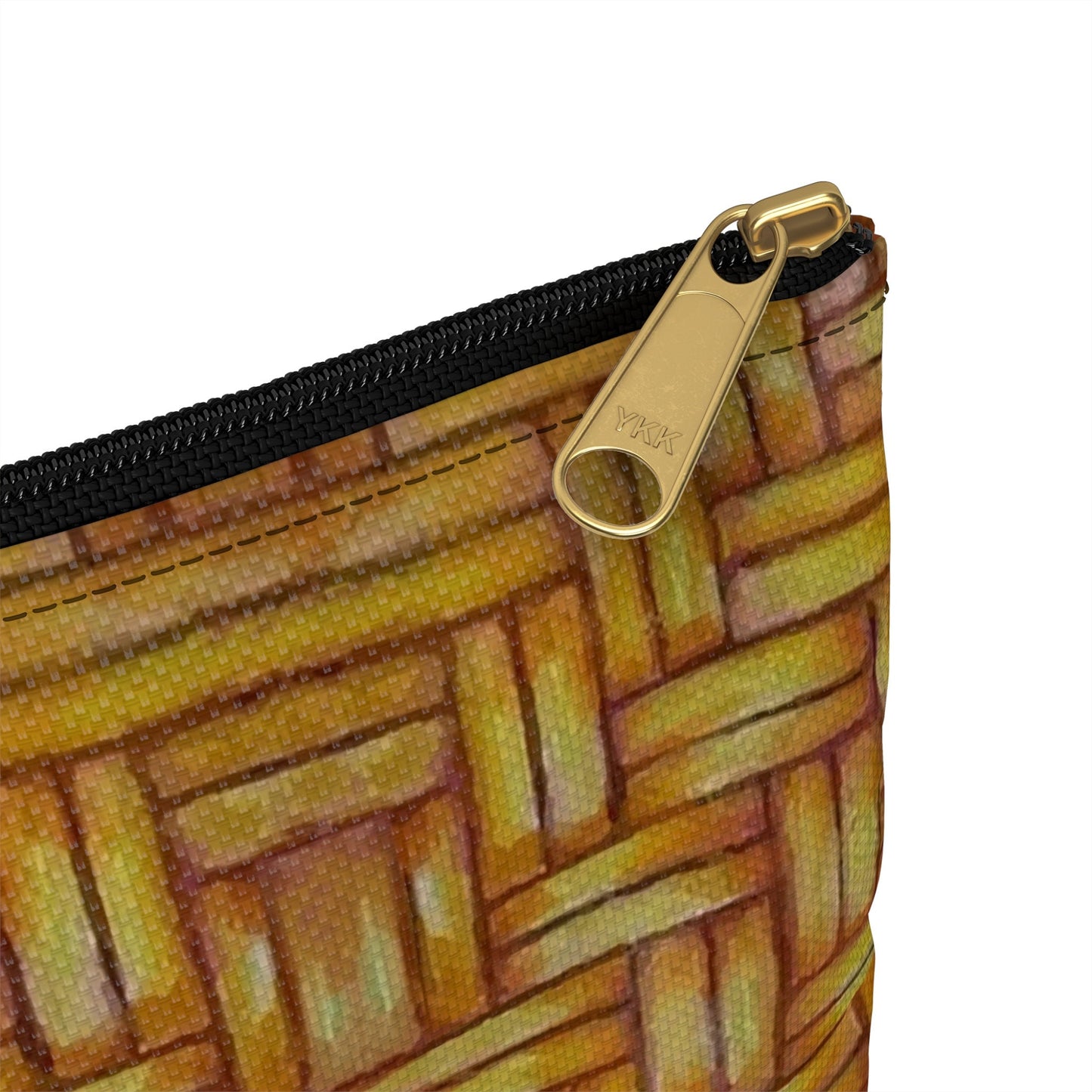 Accessory Pouch, Native American, Euchee Basketweave design, pencil case, cosmetic travel bag, zipper bag