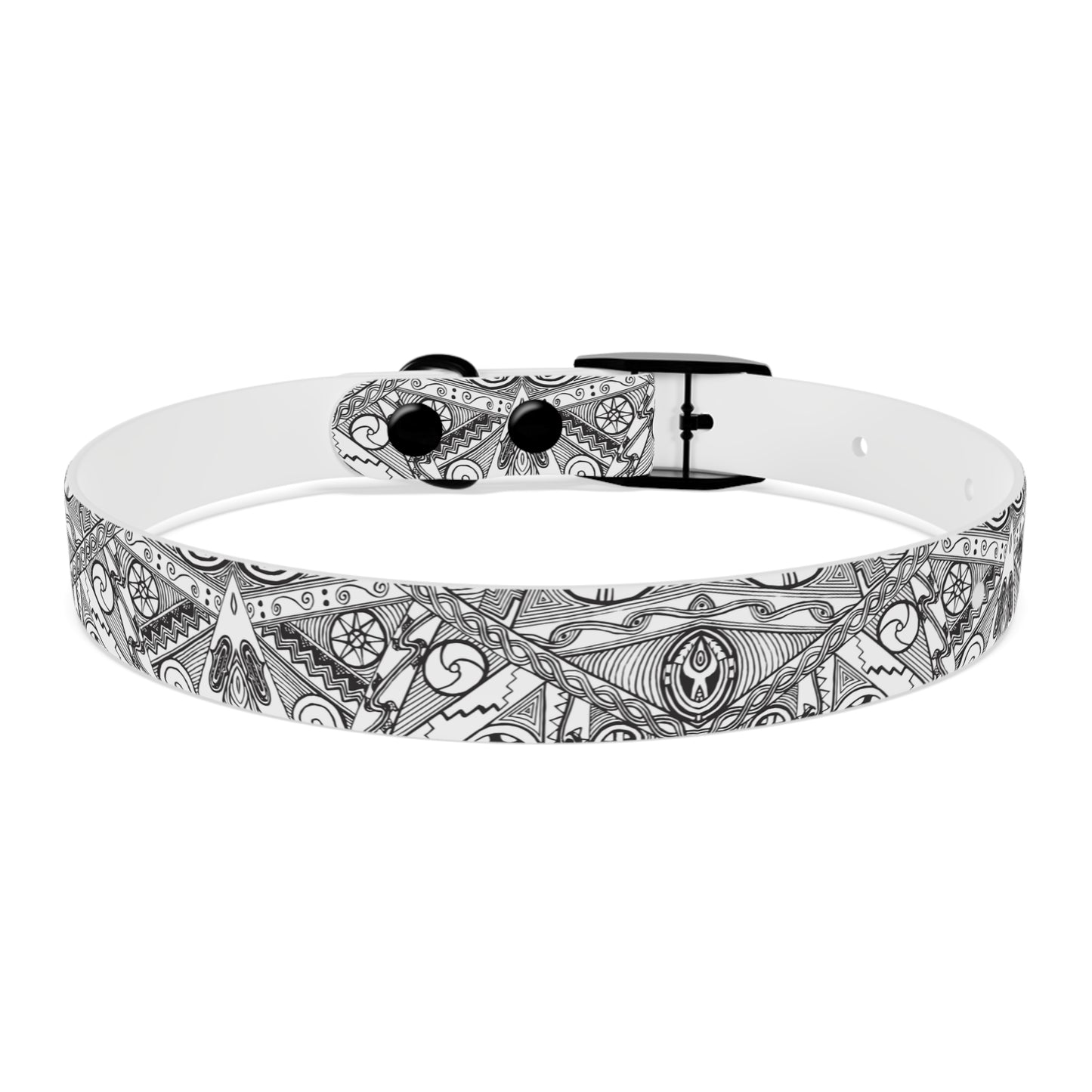 Black and White Tribal Motif Dog Collar, Pet Accessory