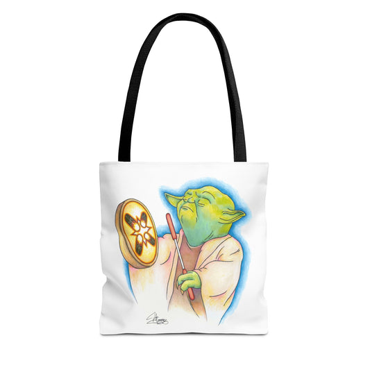Tote Bag, Alien Playing Native Hand Drum, Native Pop Humor, Native American