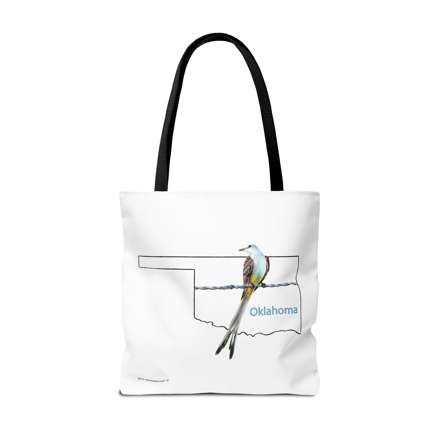 Tote Bag - Oklahoma Scissor-tailed Flycatcher — State Bird Map Canvas Tote