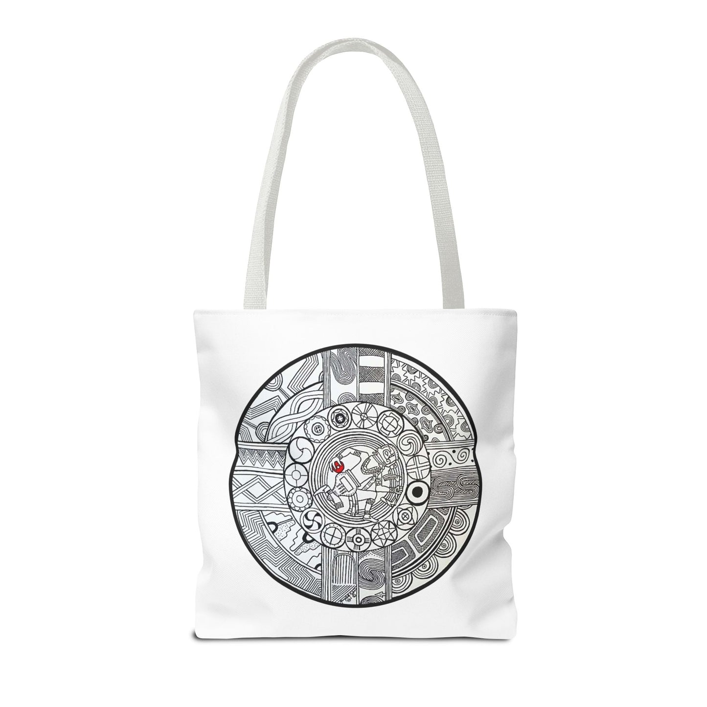 Tote Bag , SouthEastern Style, Ancient Tribal Mound Symbology, Chunkey player, Native American