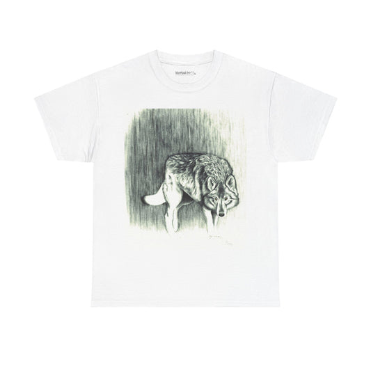 Unisex Heavy Cotton Tee, Wolf Art,