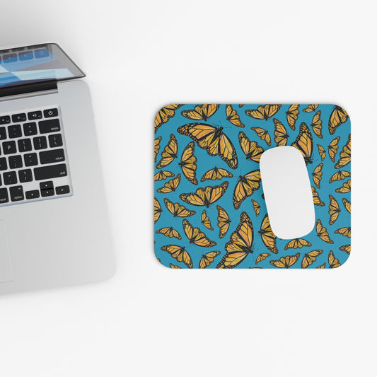 Mouse Pad ,Turquoise Background, Monarch, Butterfly, Kamama
