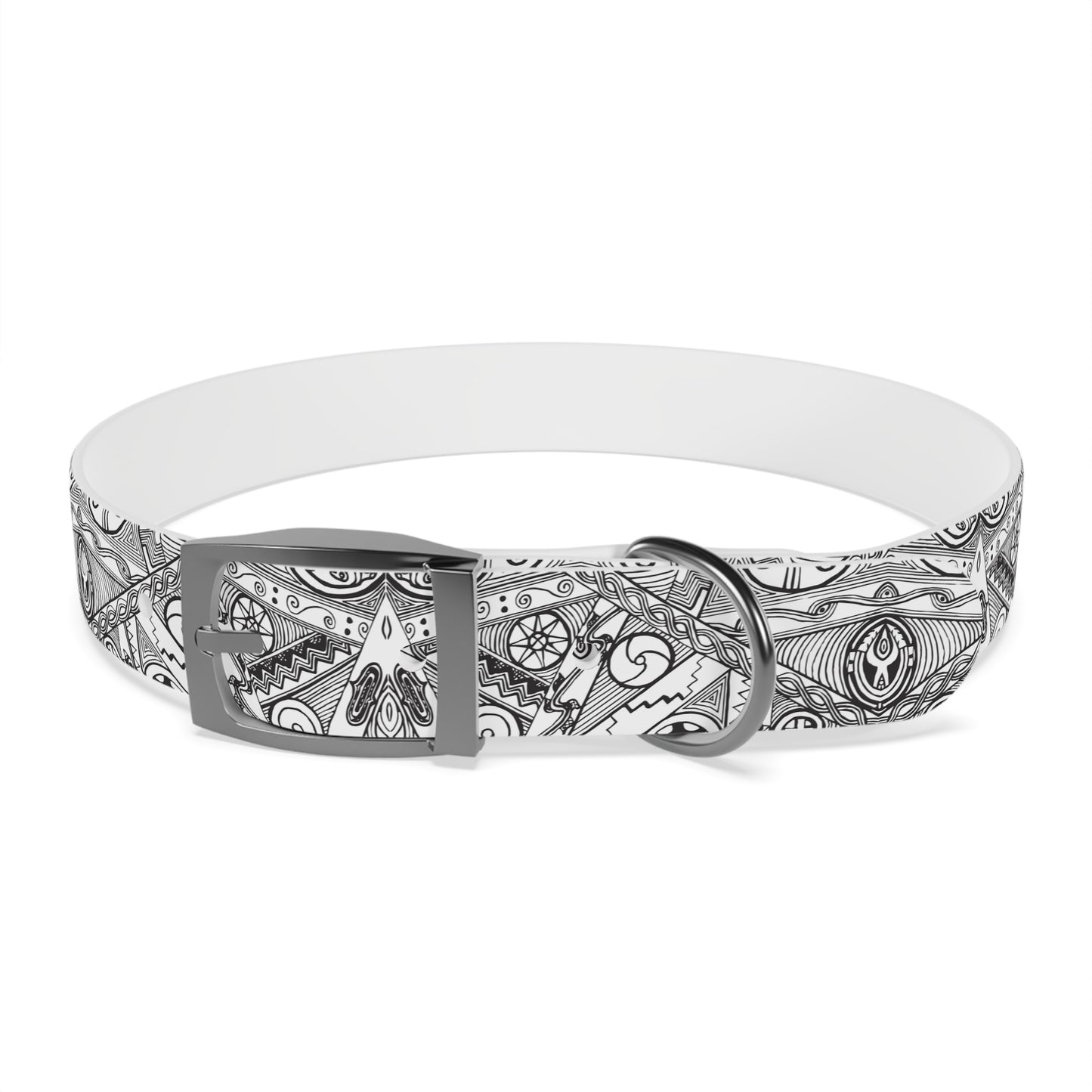 Black and White Tribal Motif Dog Collar, Pet Accessory