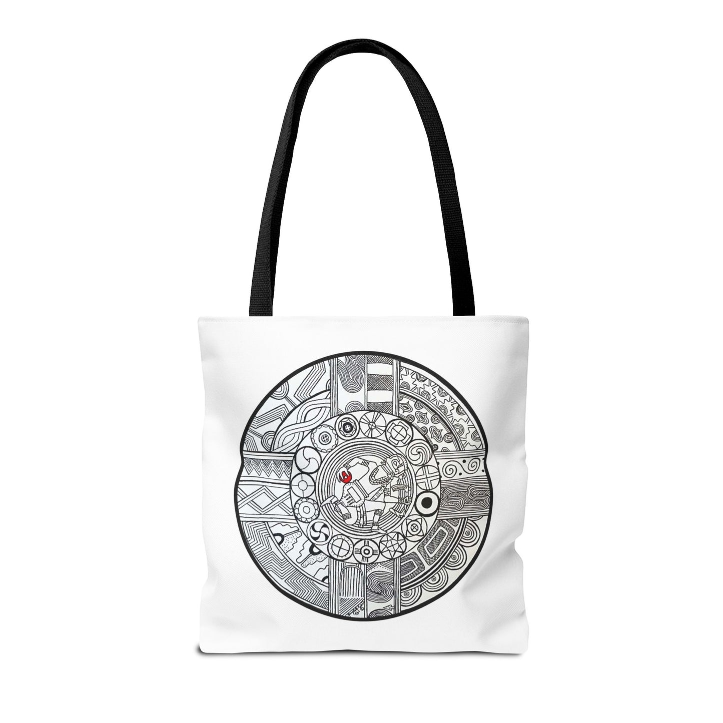 Tote Bag , SouthEastern Style, Ancient Tribal Mound Symbology, Chunkey player, Native American