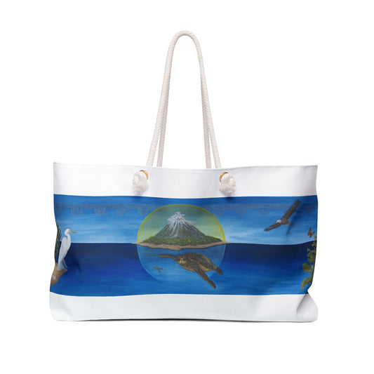 Ocean Wildlife Weekender Bag — Turtle, Heron & Seascape Travel Tote - Cherokee Origin Design