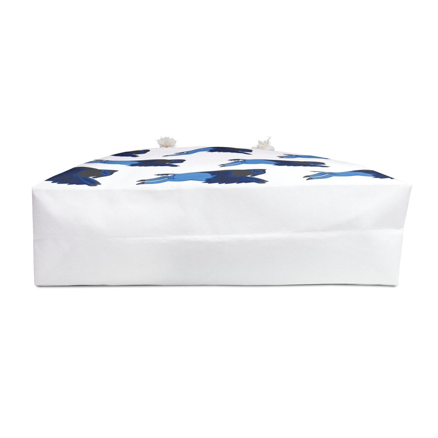 Weekender Bag, White, Blue Bison, Blue Buffalo, Native American, PowWow Tote