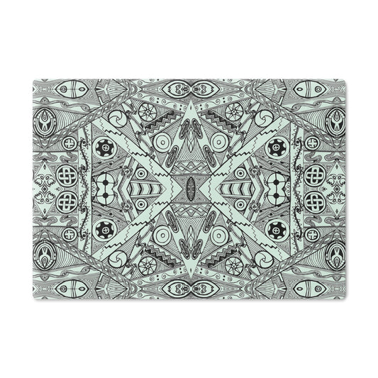 Cutting Board, Black and White Tribal Motif, Kitchen Accessory