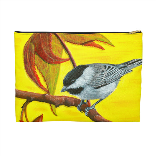 Accessory Pouch, Chickadee, Fall Theme, Yellow