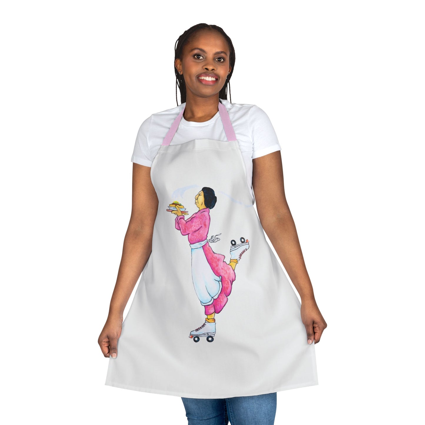 Rez Car Hop Apron - Native American Woman - Roller Skater - Indigenous Humor