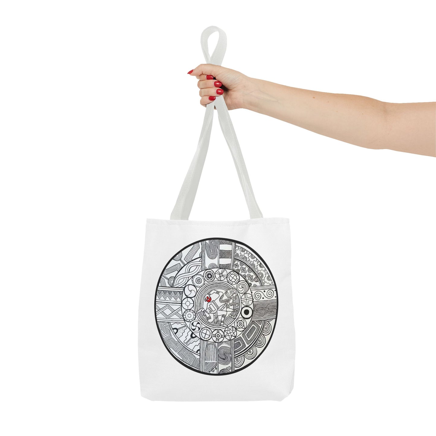 Tote Bag , SouthEastern Style, Ancient Tribal Mound Symbology, Chunkey player, Native American
