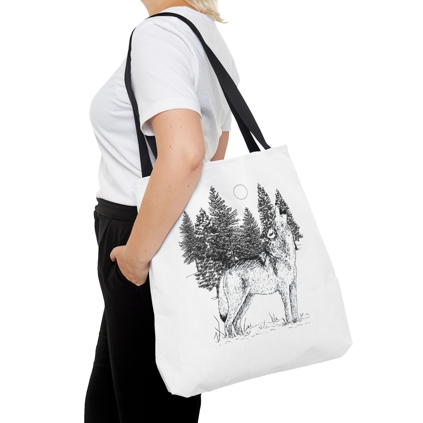 Howling Wolf Tote Bag , Travel tote, Powwow bag, Native American design