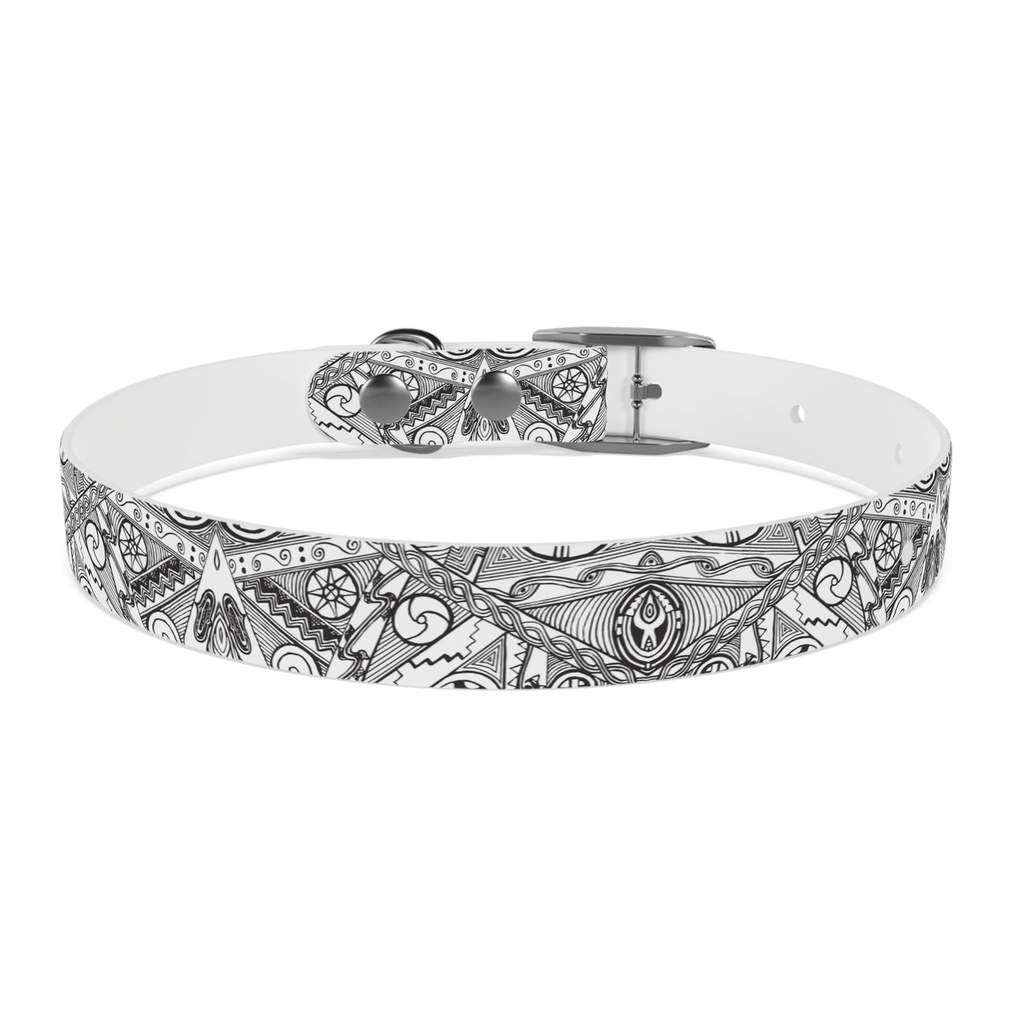 Black and White Tribal Motif Dog Collar, Pet Accessory
