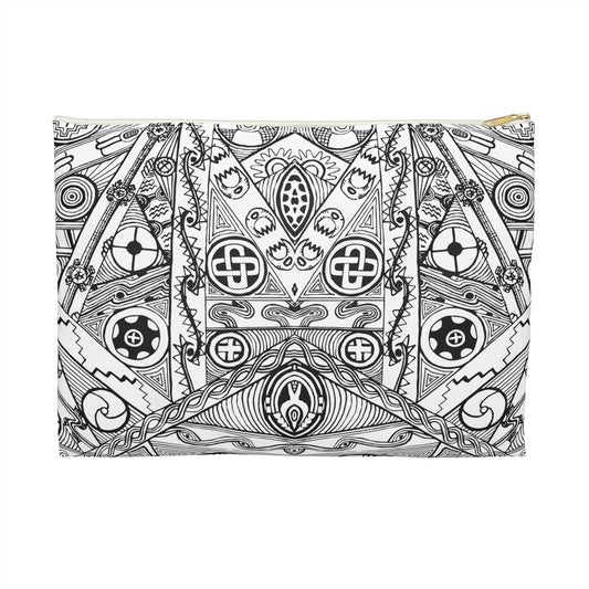 Black and White Tribal Motif Accessory Pouch