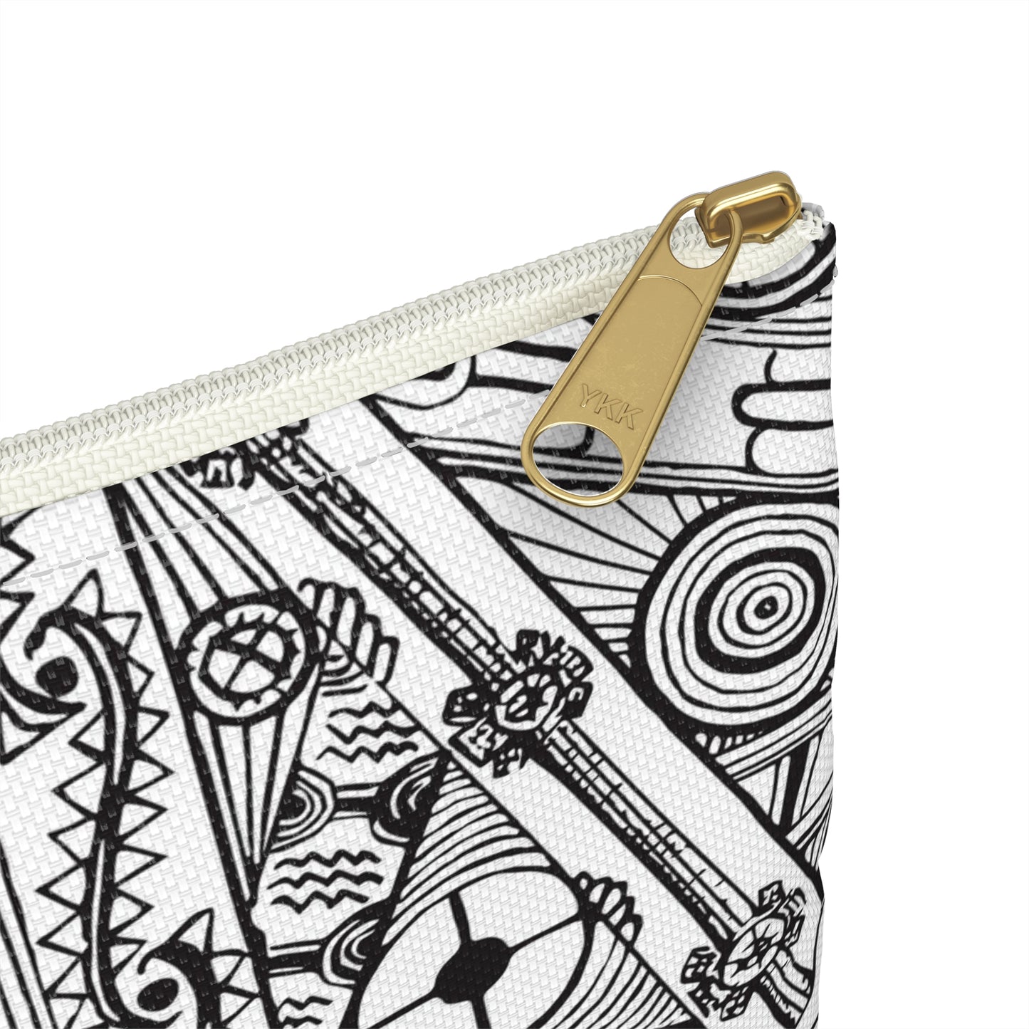 Black and White Tribal Motif Accessory Pouch