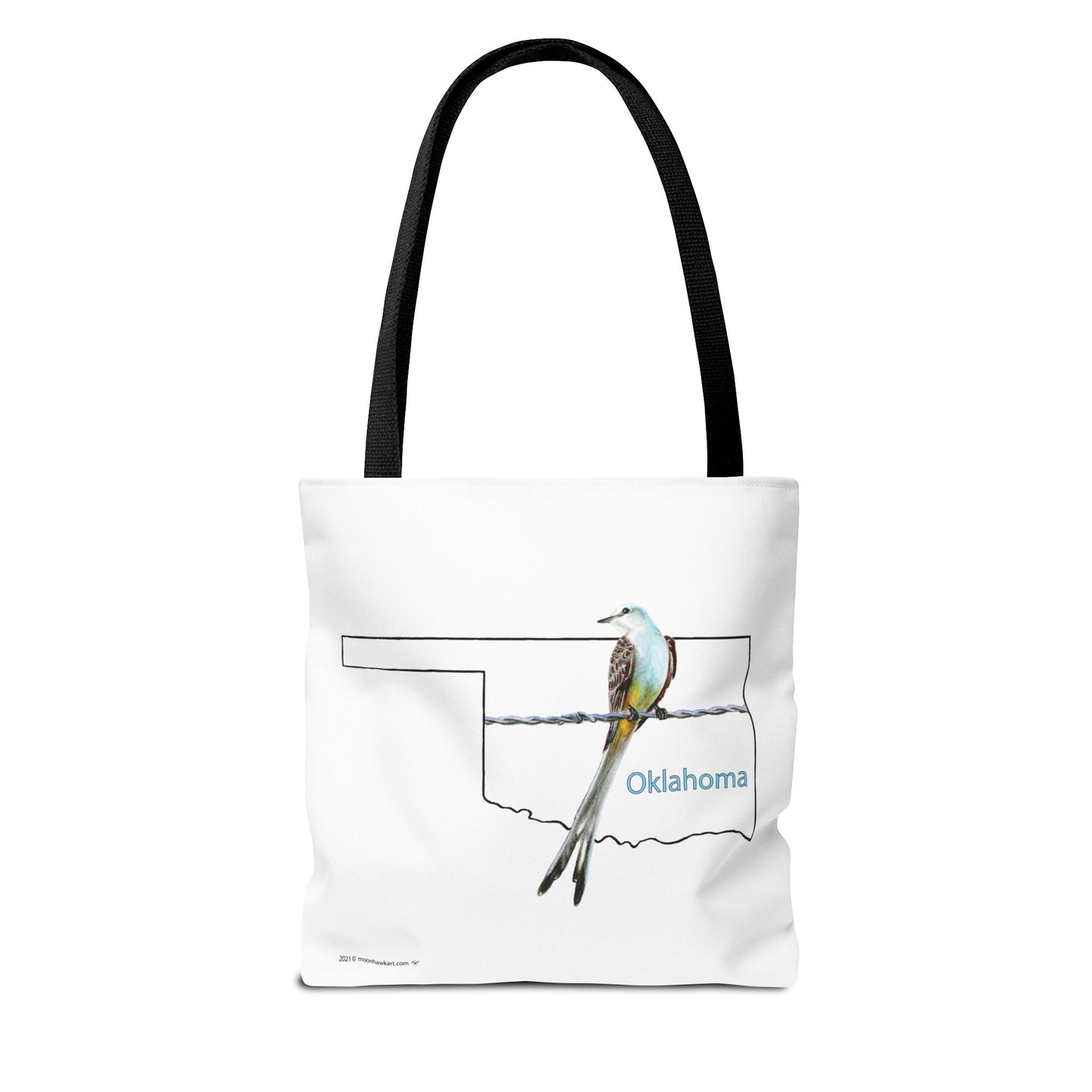 Tote Bag - Oklahoma Scissor-tailed Flycatcher — State Bird Map Canvas Tote