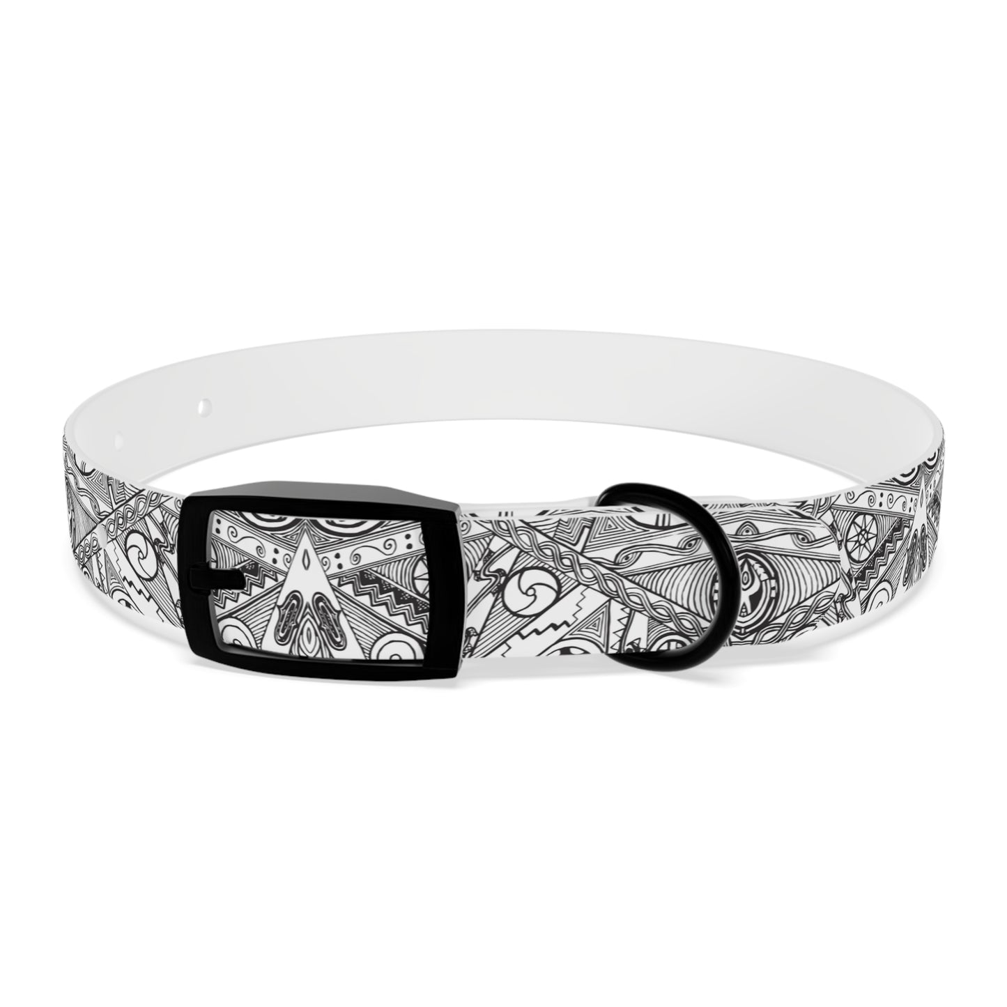 Black and White Tribal Motif Dog Collar, Pet Accessory