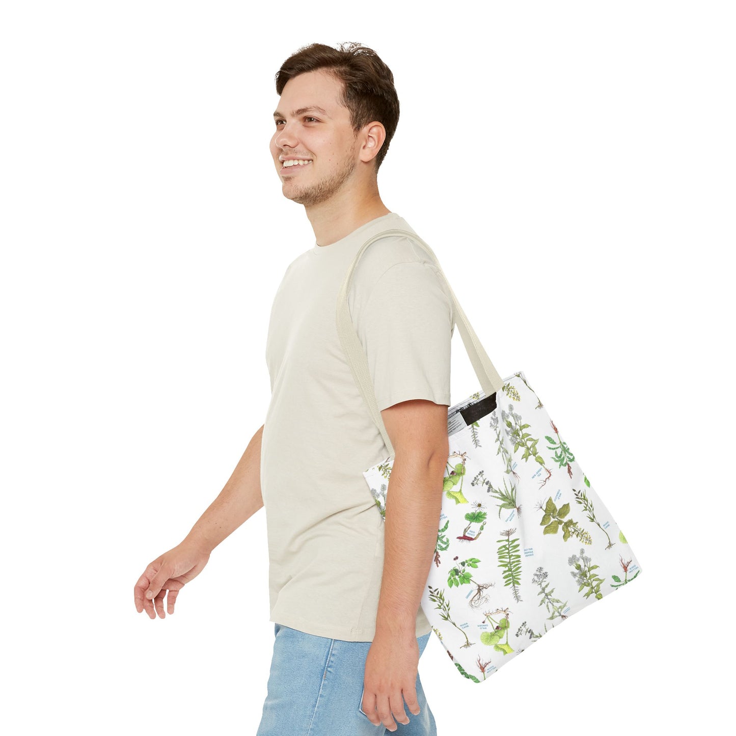 Cherokee Botanical Tote Bag — Plant Print Travel Bag —  Shopping Tote