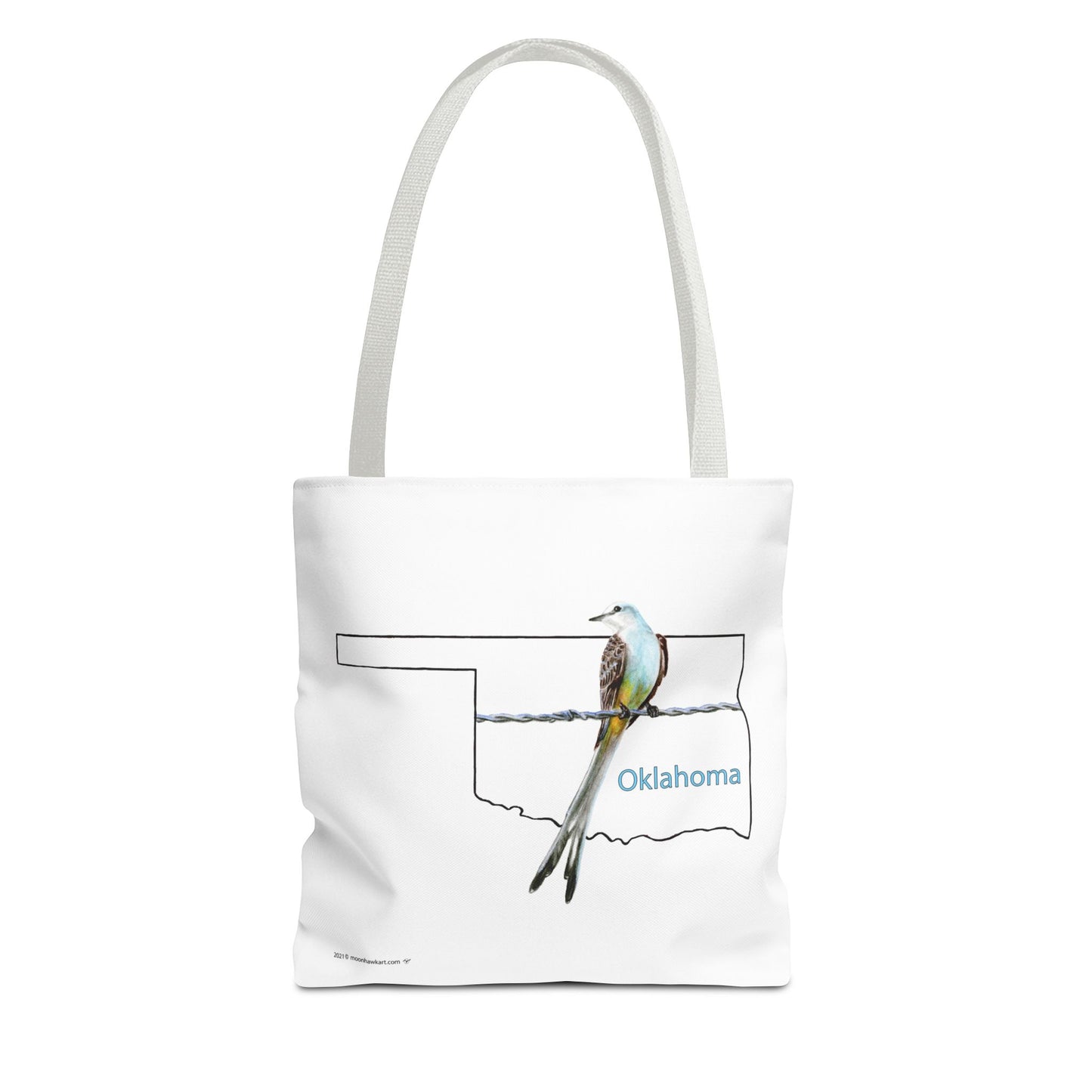 Tote Bag - Oklahoma Scissor-tailed Flycatcher — State Bird Map Canvas Tote