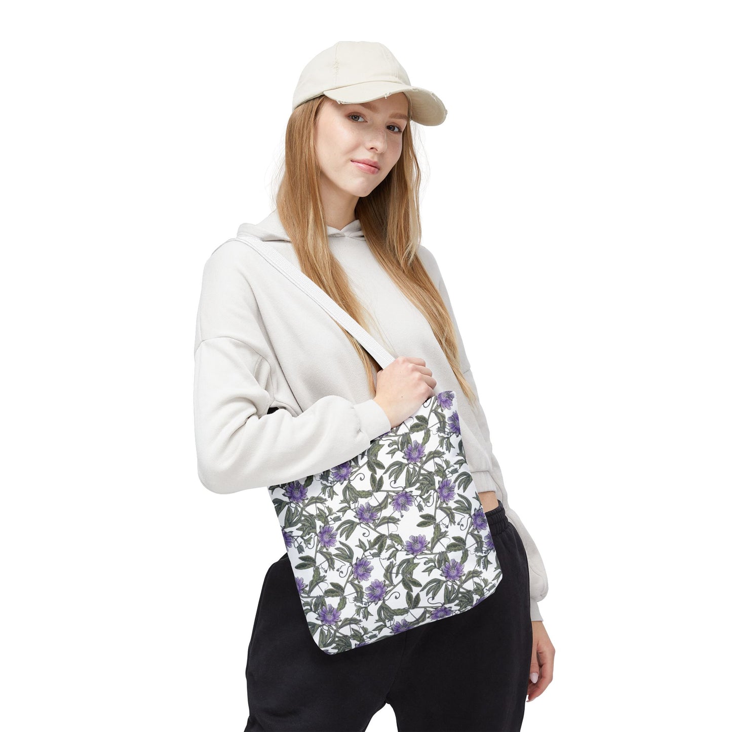 Tote Bag - Floral Purple Passionflower – All-Over Print Canvas Tote