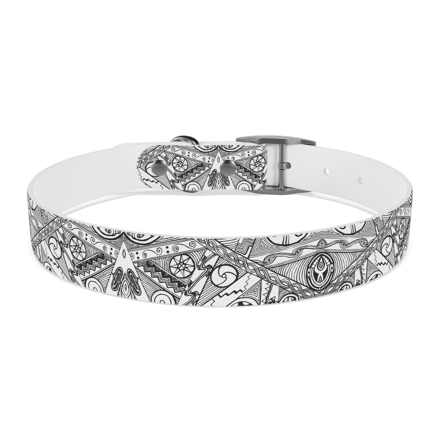 Black and White Tribal Motif Dog Collar, Pet Accessory
