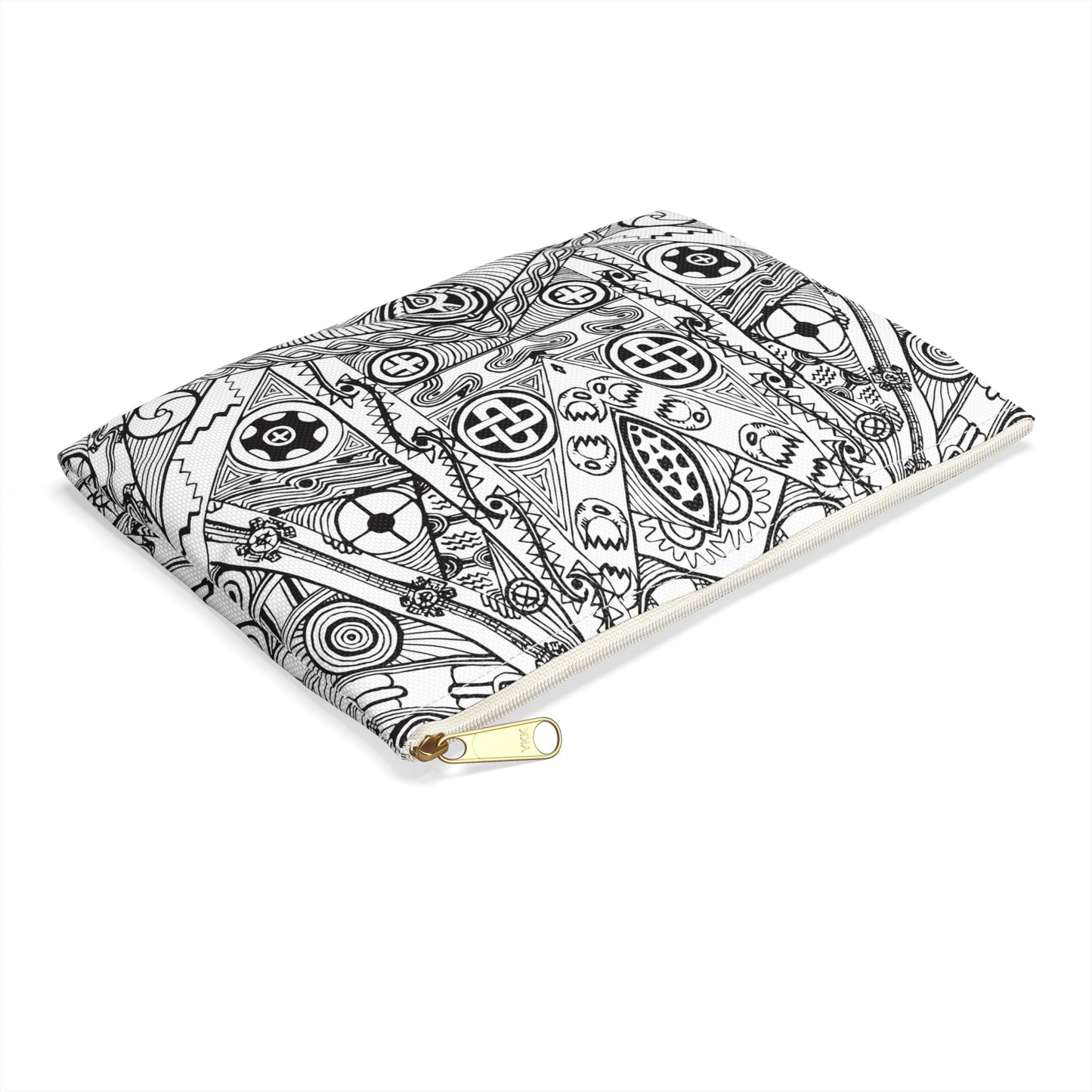 Black and White Tribal Motif Accessory Pouch
