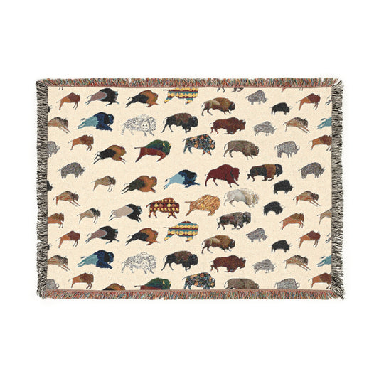 Woven Blanket Bison Art Transition