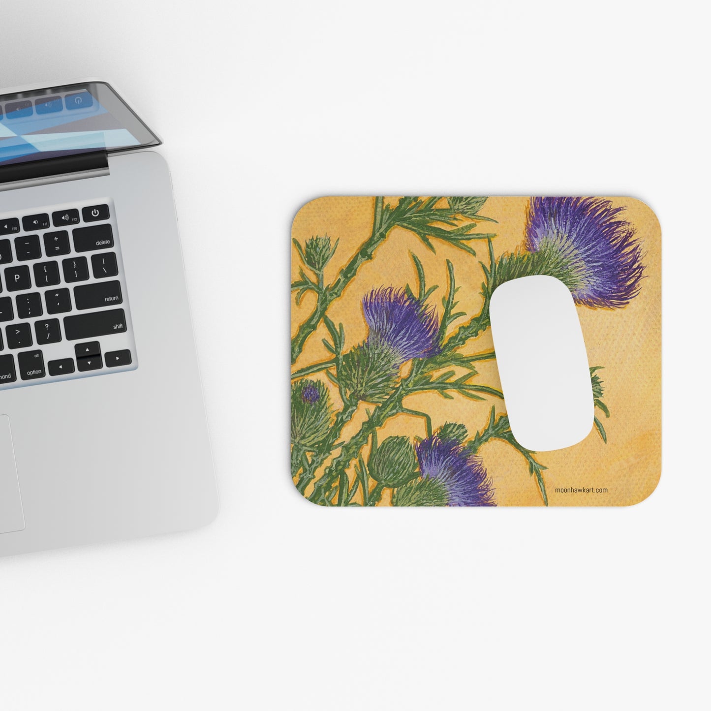 Mouse Pad (Rectangle), Purple Thistle, Oklahoma Wildflowers, Florals