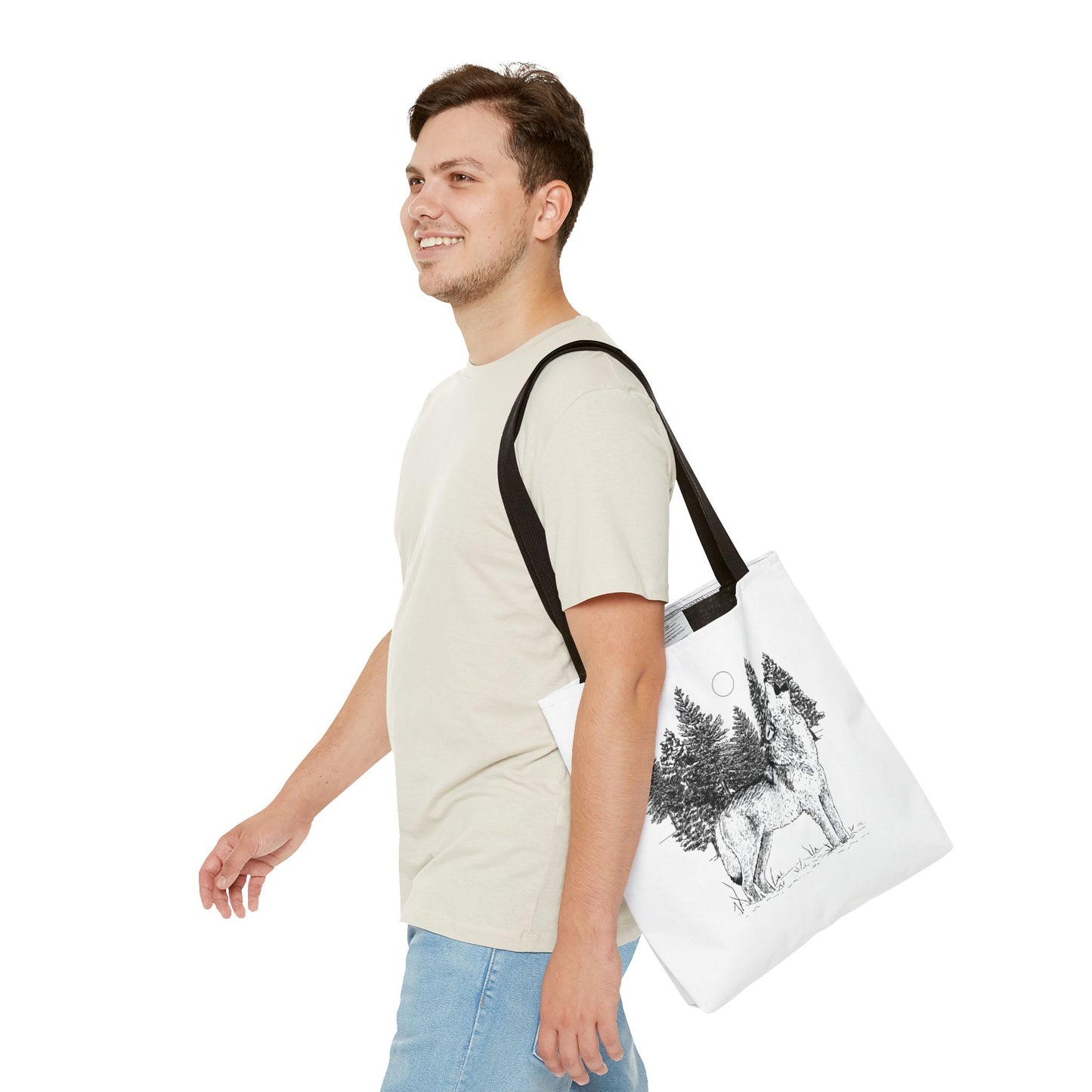 Howling Wolf Tote Bag , Travel tote, Powwow bag, Native American design