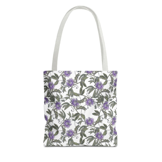 Tote Bag - Floral Purple Passionflower – All-Over Print Canvas Tote
