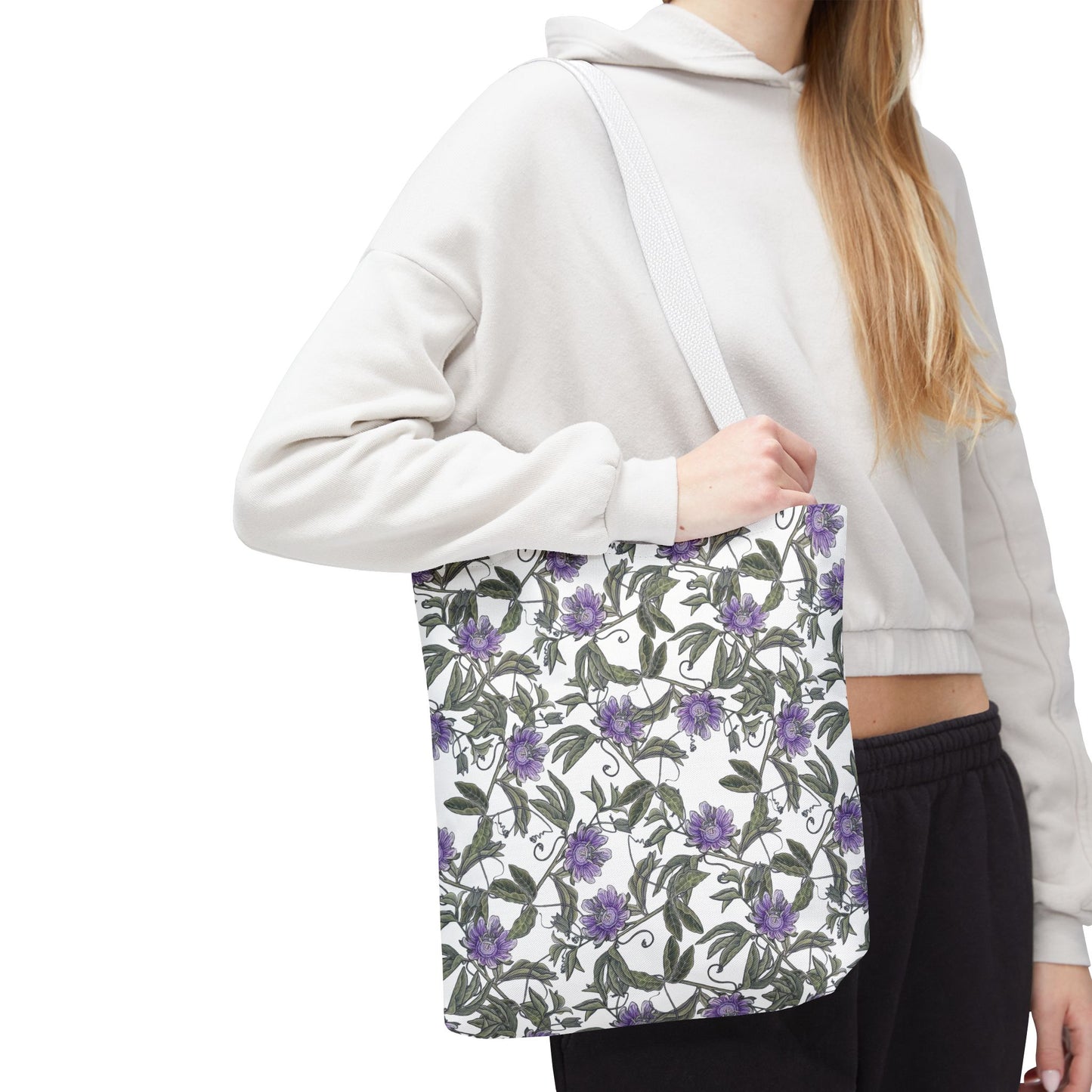 Tote Bag - Floral Purple Passionflower – All-Over Print Canvas Tote