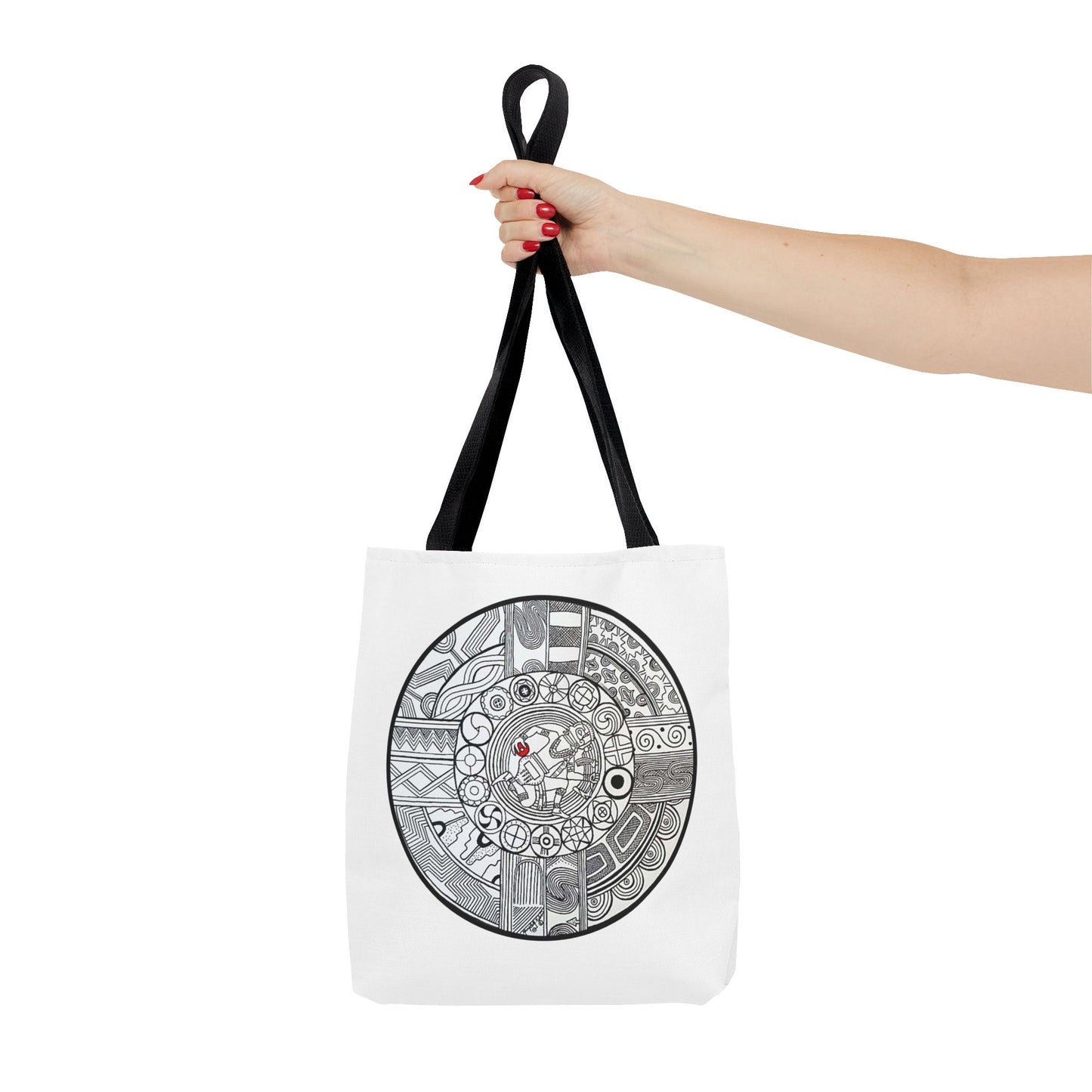 Tote Bag , SouthEastern Style, Ancient Tribal Mound Symbology, Chunkey player, Native American
