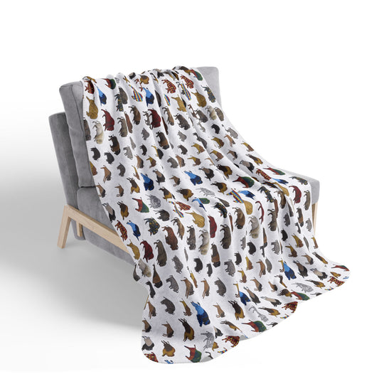 Fleece Sherpa Blanket, Bison Transition, Buffalo, Native American, Tribal Design
