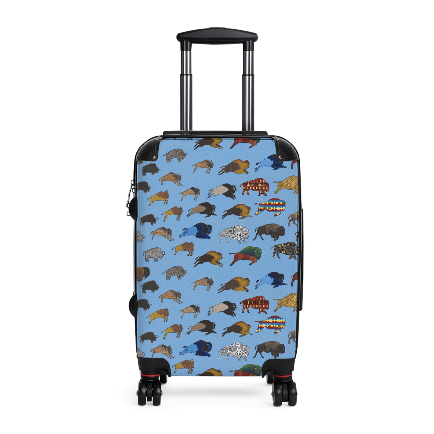 Suitcase, Light Blue, Bison Transition, Buffalo, Native American, Luggage, Carry On