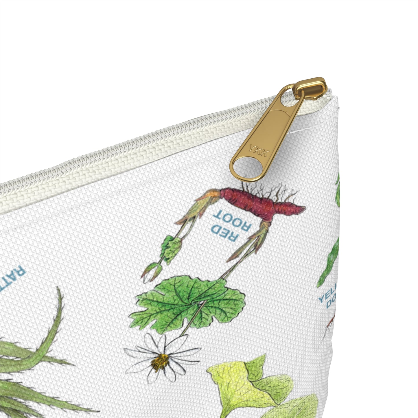 Cherokee Botanical Print Accessory Pouch — Native Plant Pattern Makeup Bag