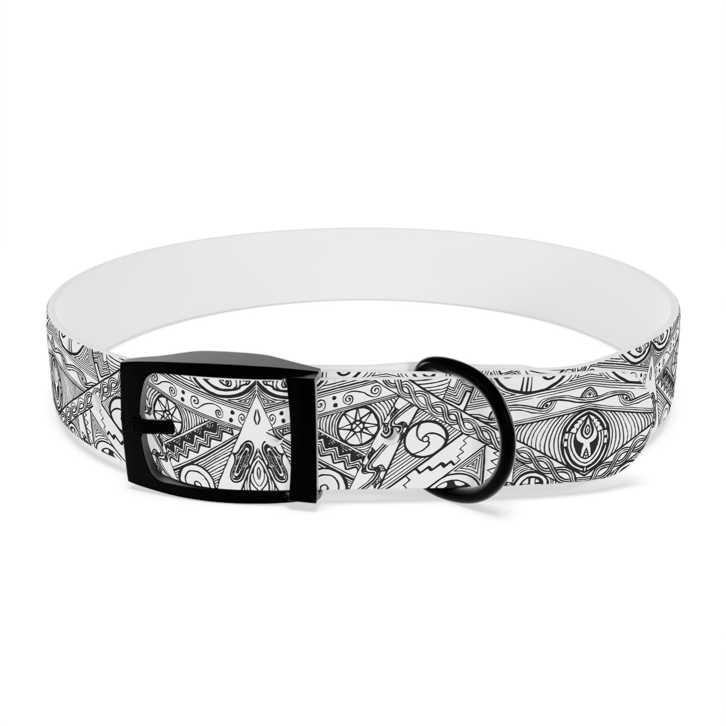 Black and White Tribal Motif Dog Collar, Pet Accessory