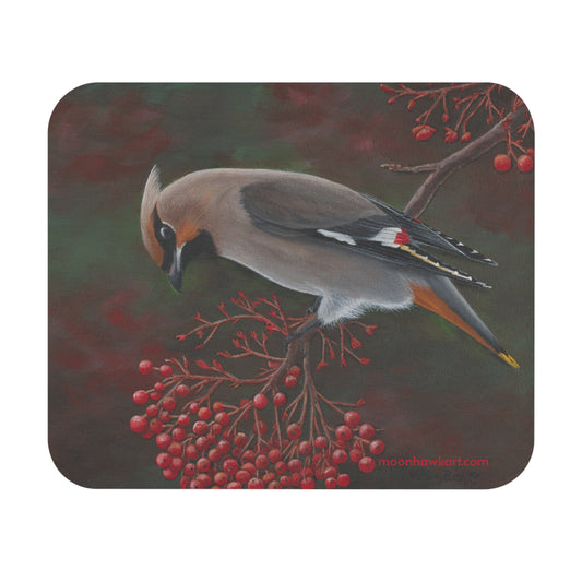 Mouse Pad (Rectangle), Cedar Waxwing, Bird Art, Wild Bird